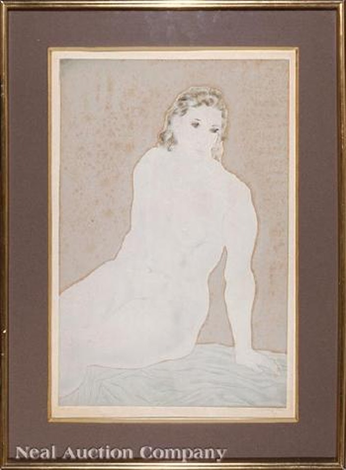 Nu assis (l'Album Femmes) by Leonard Tsuguharu Foujita