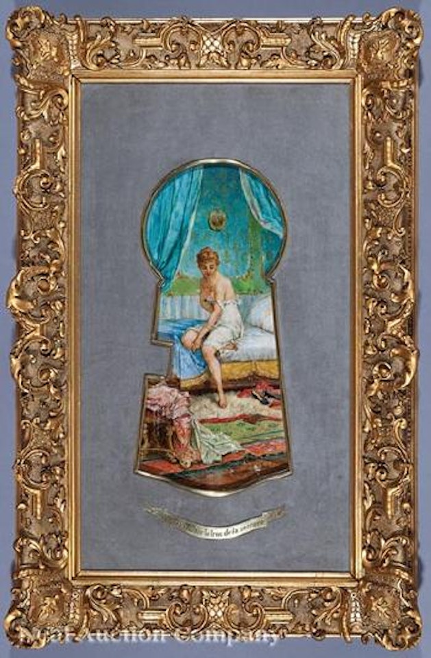 A Look through the Keyhole (Un Regard par le Trou de la Serrure) by Hans Zatzka