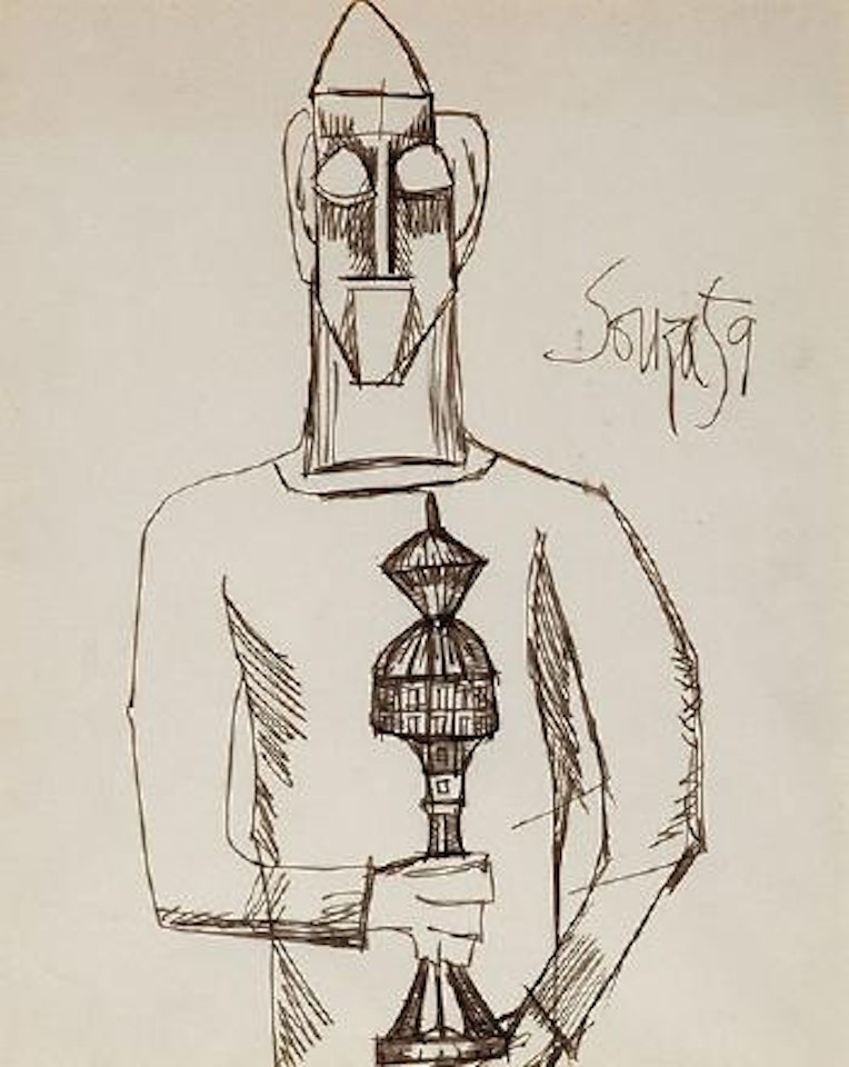 Untitled (Man with Monstrance) by Francis Newton Souza