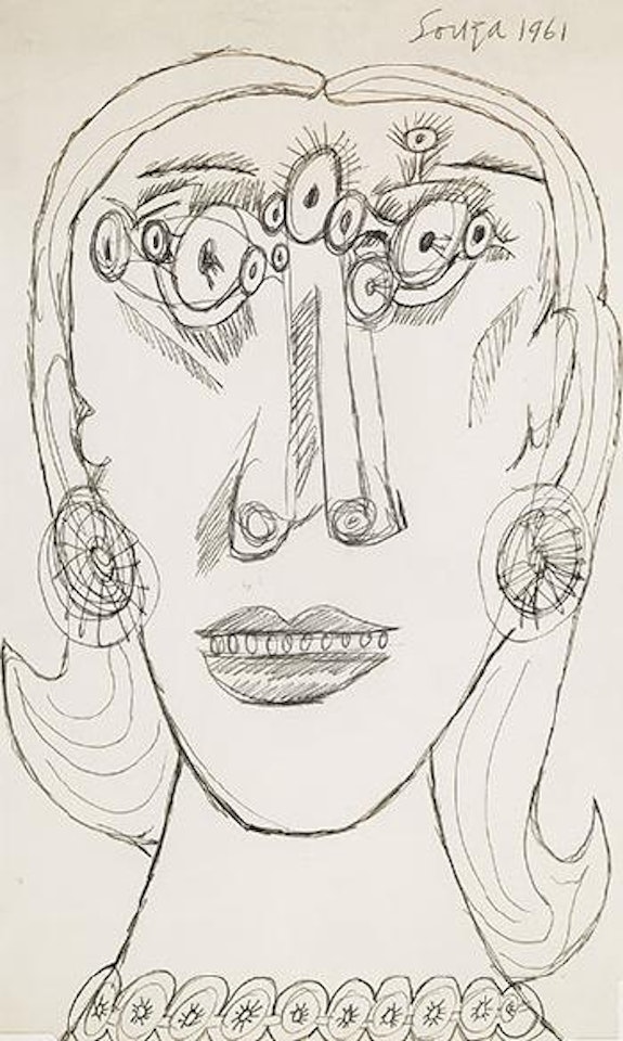 Untitled (Head of a woman) by Francis Newton Souza
