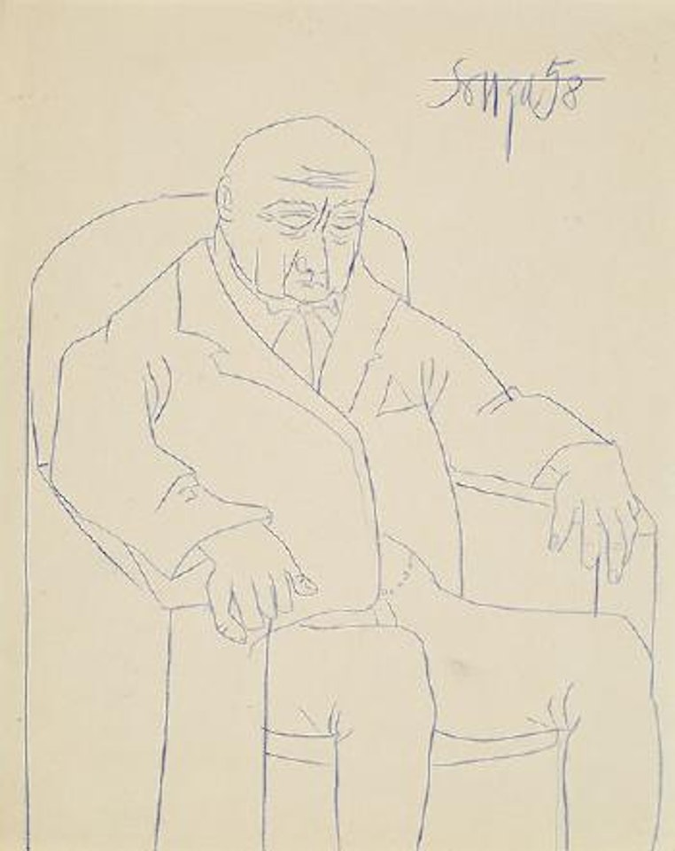 Untitled (Seated man) by Francis Newton Souza