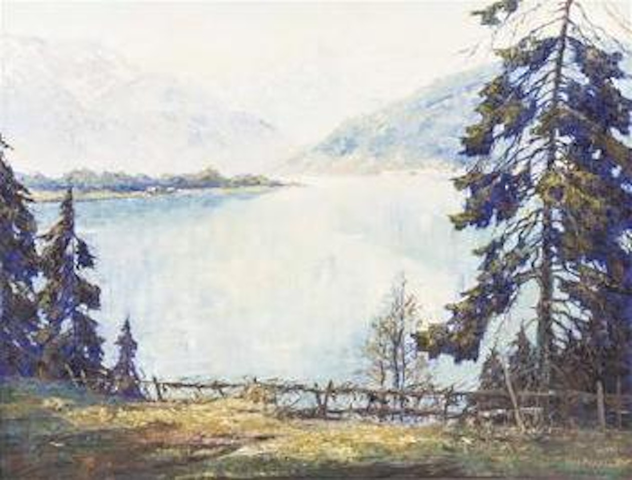 Blick auf Zell am See im Hintergrund das Kitzsteinhorn by Otto Pippel