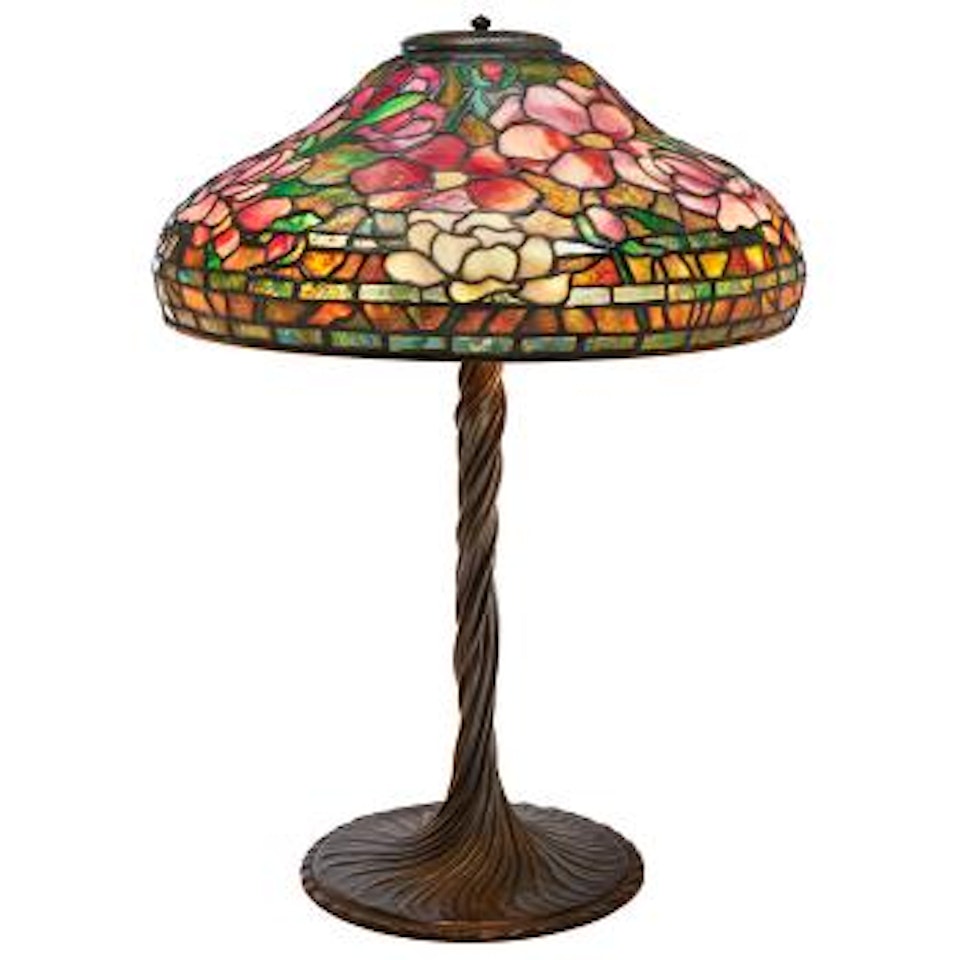 Peony table lamp, base #443 by Tiffany Studios