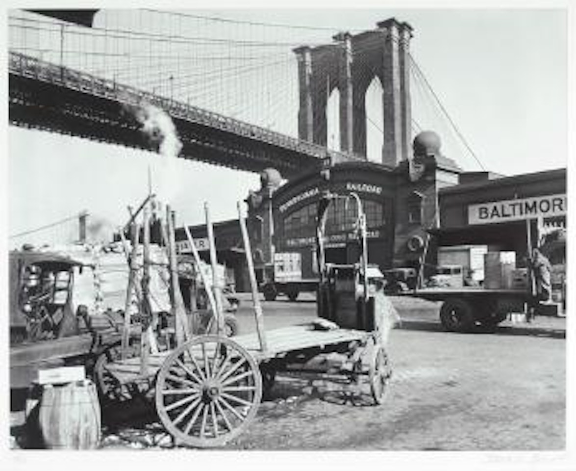 South Street with Brooklyn Bridge by Berenice Abbott