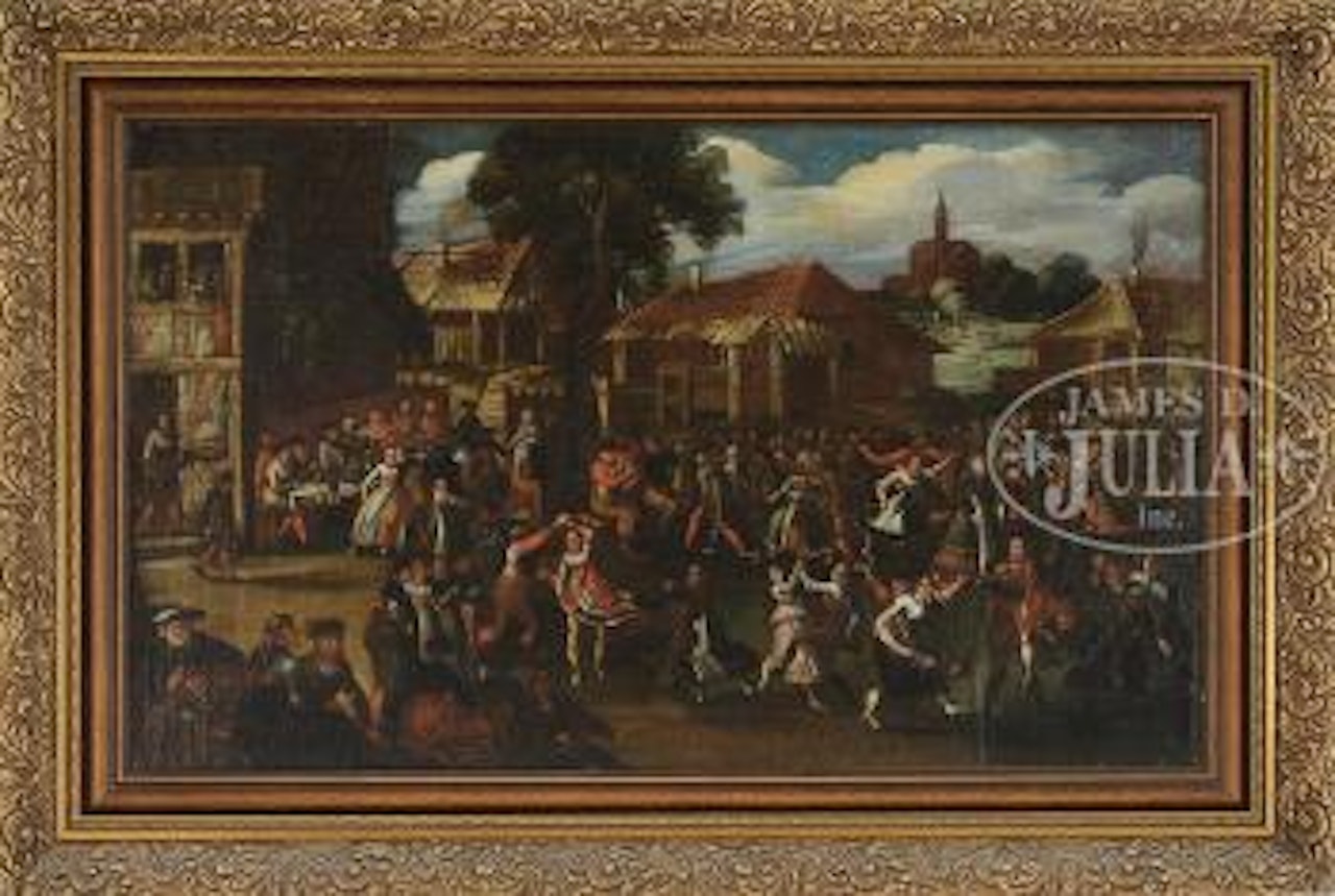 Revelers at the village festival by Flemish School