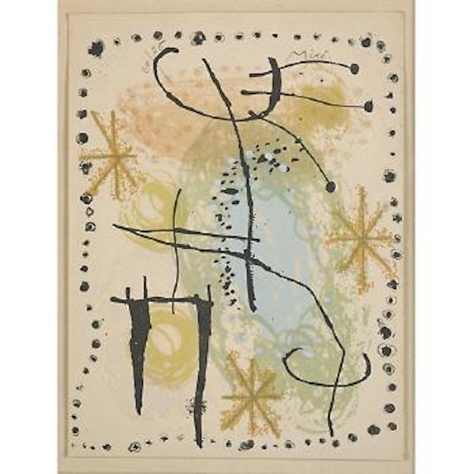 Frontispice Pour La Rame Et La Roue, Poèmes  De Rebé Cazelles by Joan Miró