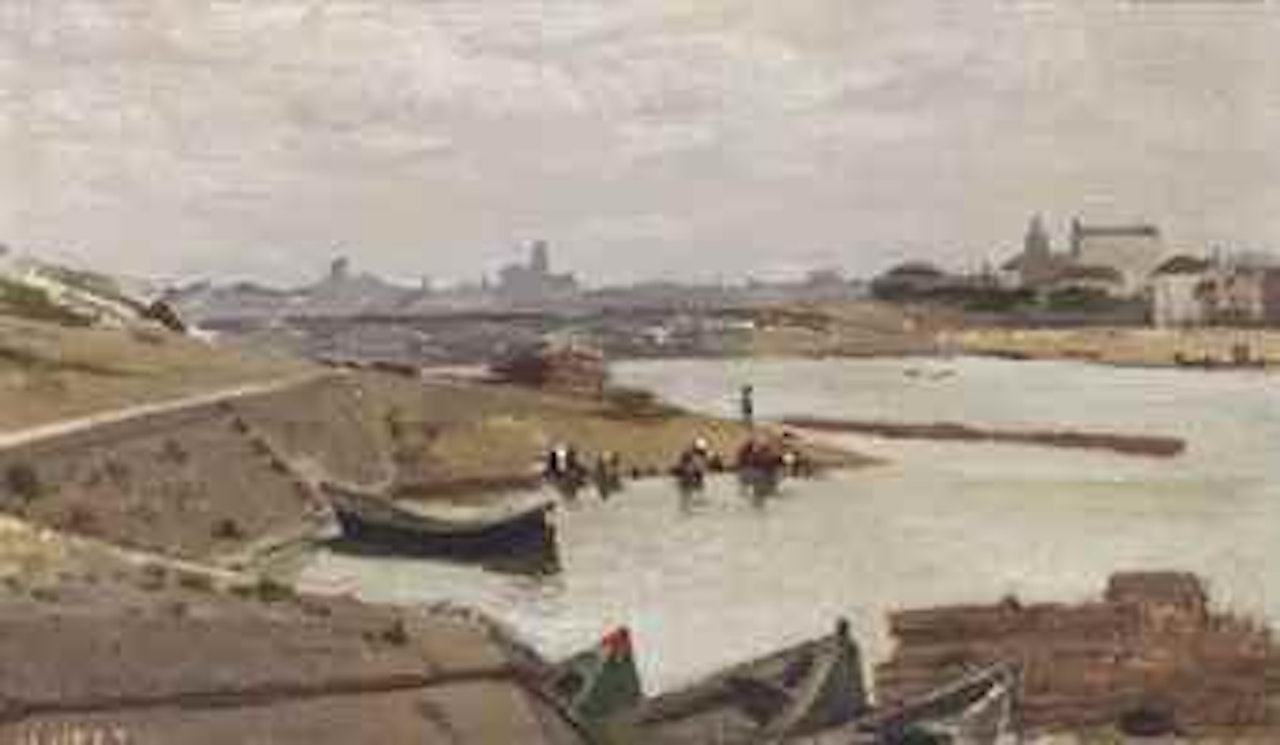 View of the environs of Paris, possibly from the Quai d'Ivry by Jean Baptiste Camille Corot