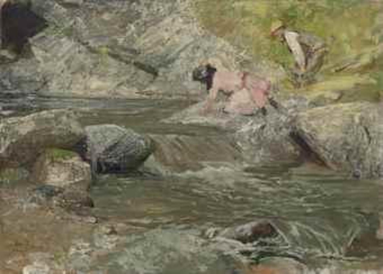 Al torrente sui monti di Stresa by Mose Bianchi