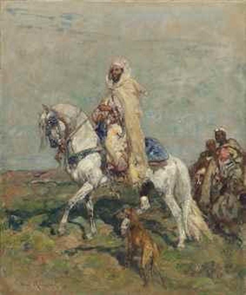 A chieftain riding an Arab stallion by Henri Émilien Rousseau