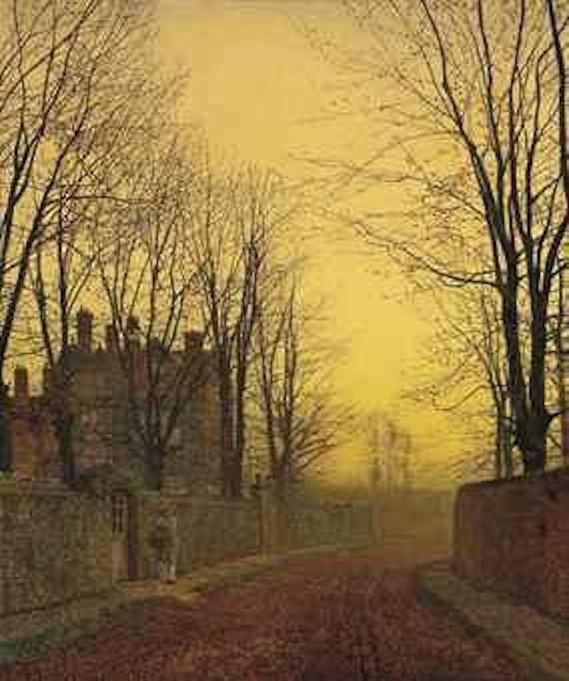 An autumn lane by John Atkinson Grimshaw