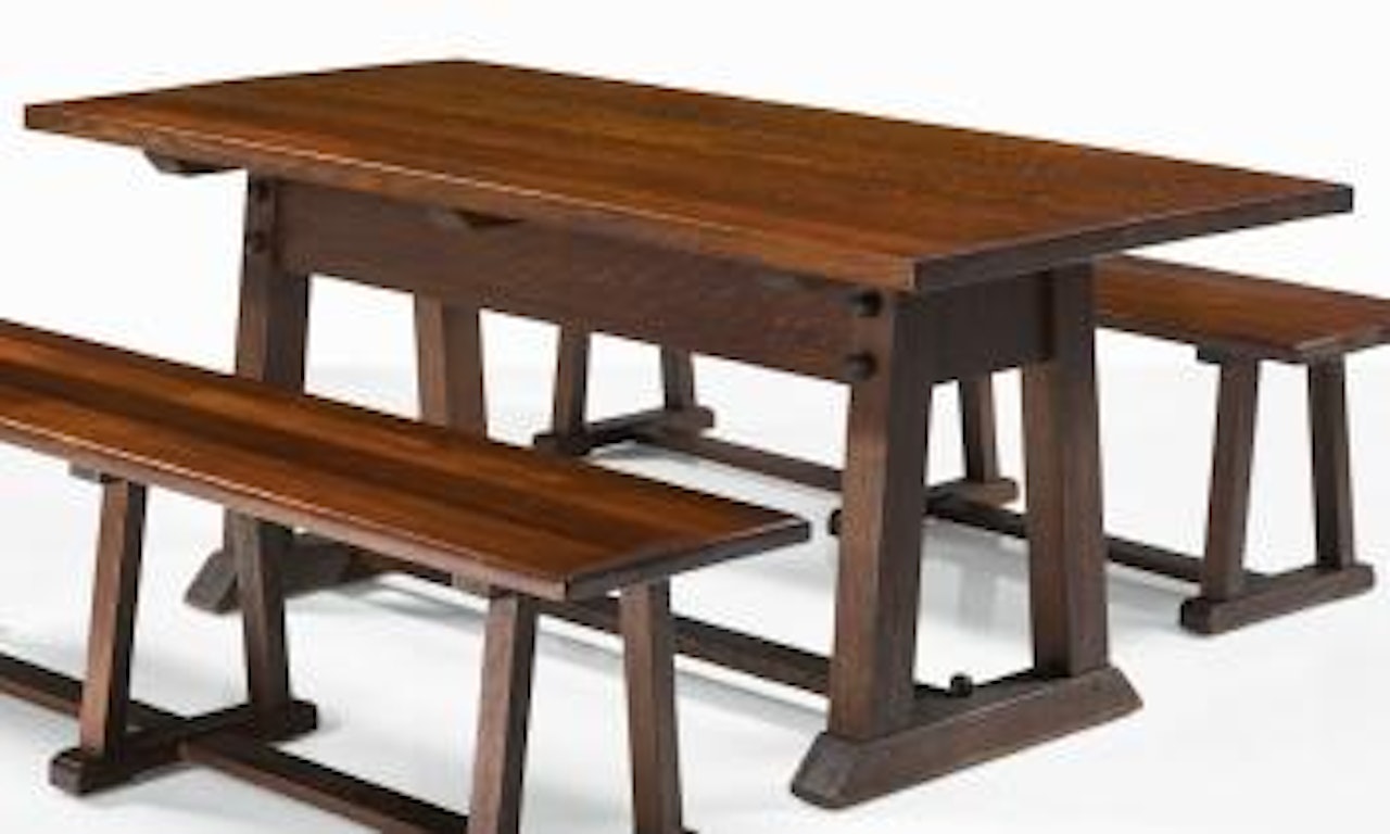 A custom 'Director's' table by Gustav Stickley