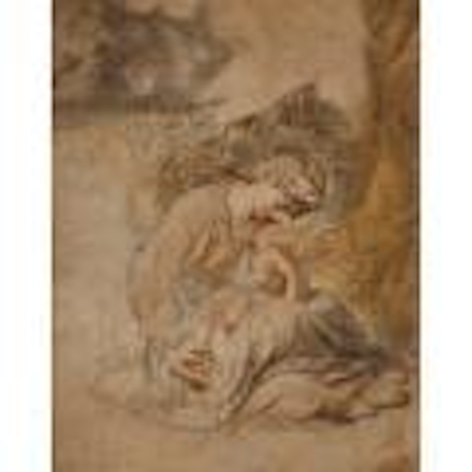 Woman with sleeping child by Correggio by Joseph Heintz the Younger