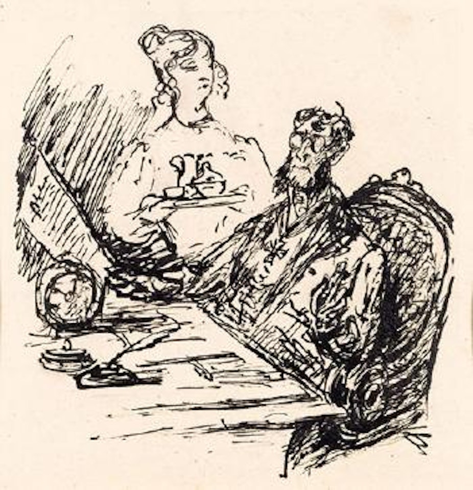 Der Kaffee wird serviert by Alfred Kubin