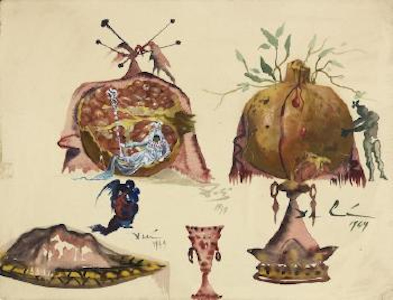 Etude d'accessoires pour l'opéra Salomé d'Oscar Wilde by Salvador Dali