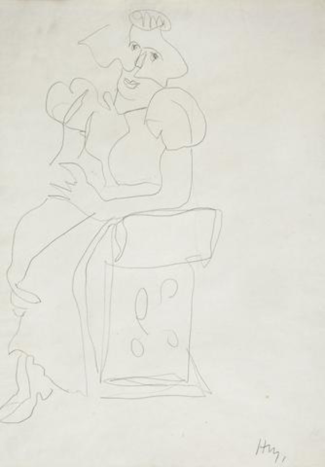 Femme à la voilette assise sur un siège african by Henri Matisse