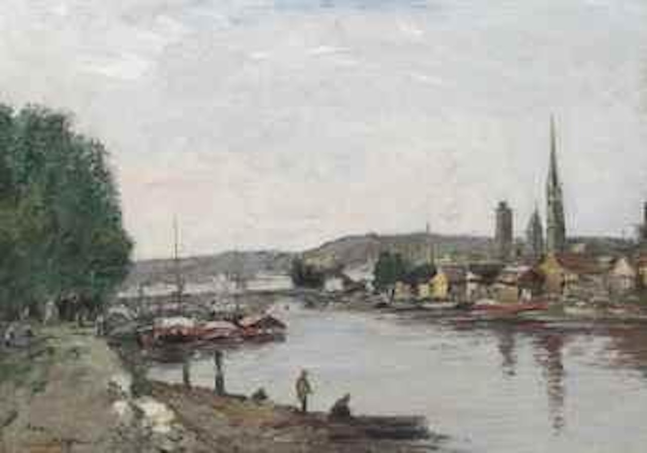 Rouen, vue prise du cours de la reine by Eugène Boudin