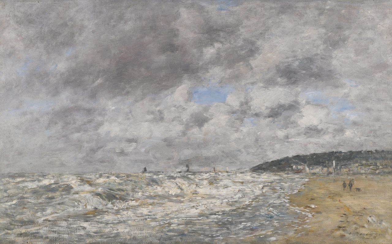 DEAUVILLE, LE RIVAGE PAR GROS TEMPS by Eugène Boudin