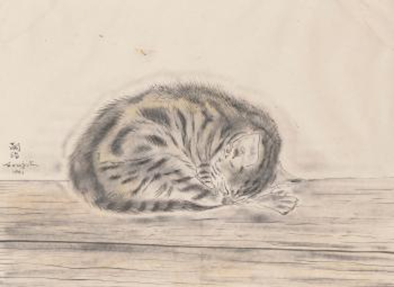 Chat Endormi by Leonard Tsuguharu Foujita