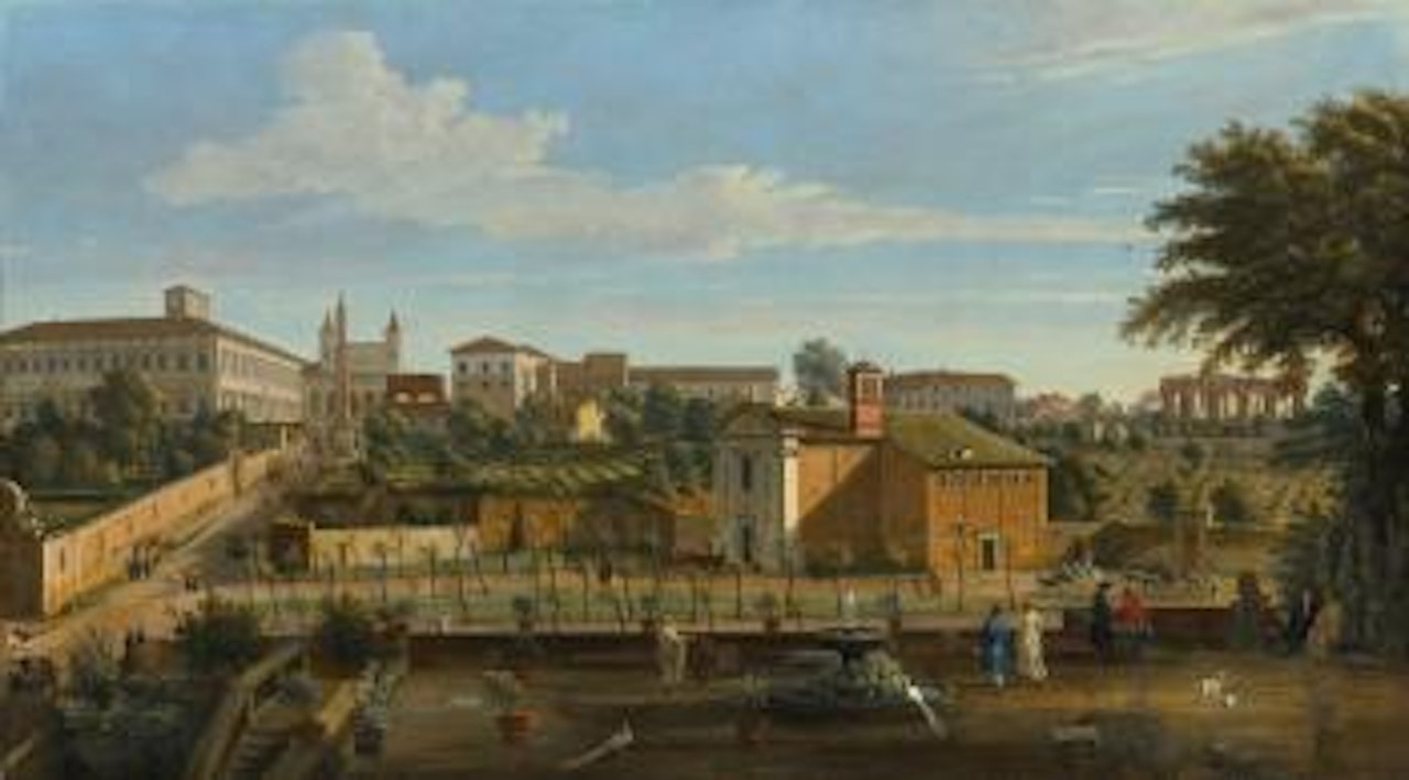 Rome, A view of The Church of Santi Marcellino E Pietro by Gaspar van Wittel