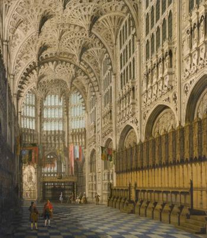 An interior view of The Henry VII Chapel, Westminster Abbey by Canaletto