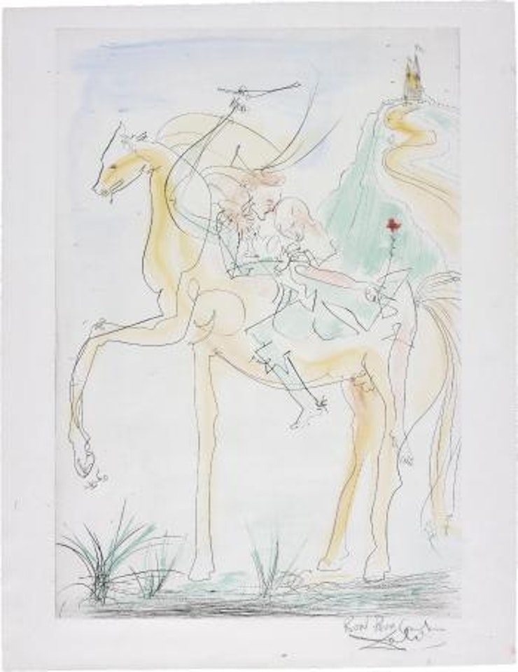 Couple à cheval, for Suite mythologique nouvelle (Couple on Horseback, for New Mythological Suite) by Salvador Dali