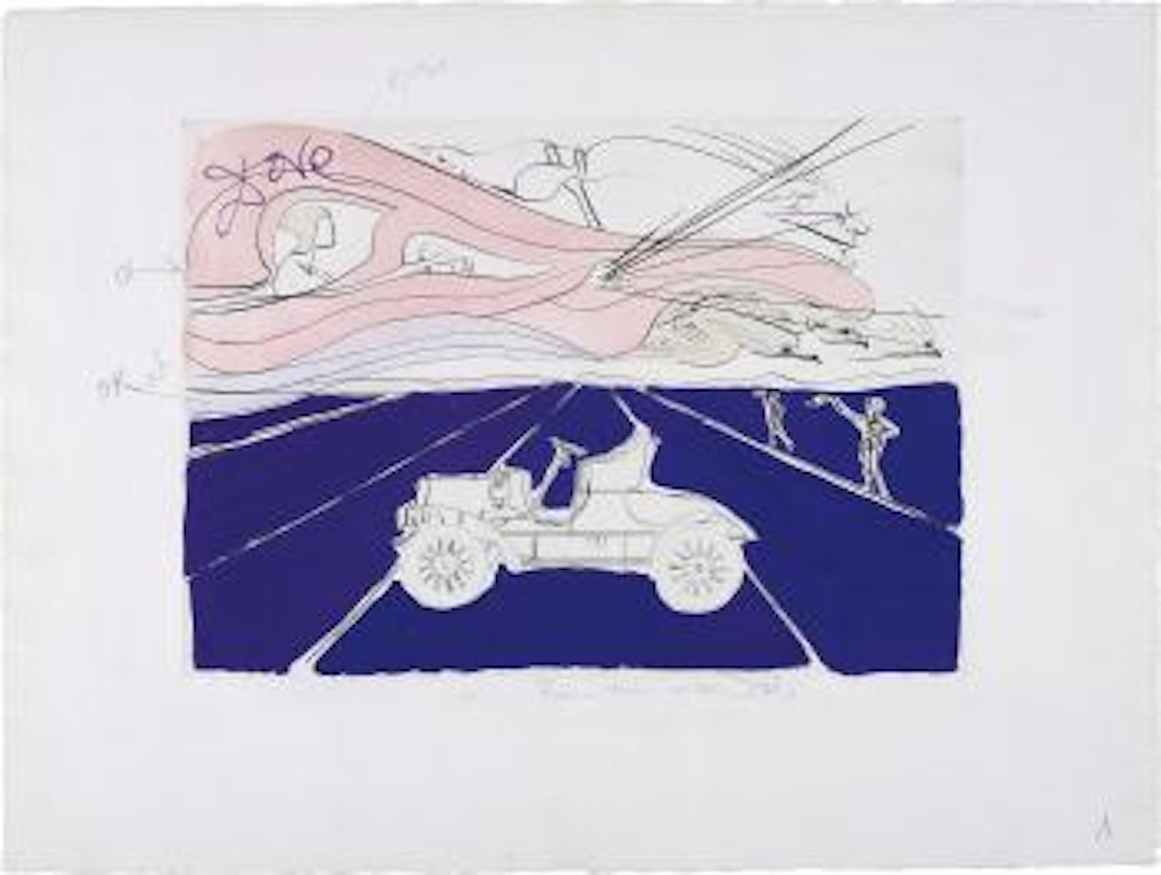 L'automobile, for Hommage à Leonardo da Vinci (American Inventions) (The Car, for Homage to Leonardo da Vinci (American Inventions)) by Salvador Dali