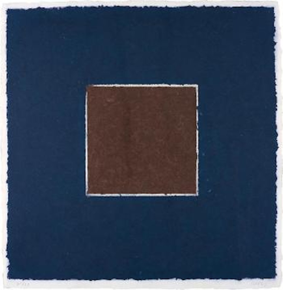 Coloured Paper Image XX (Brown Square with Blue) by Ellsworth Kelly