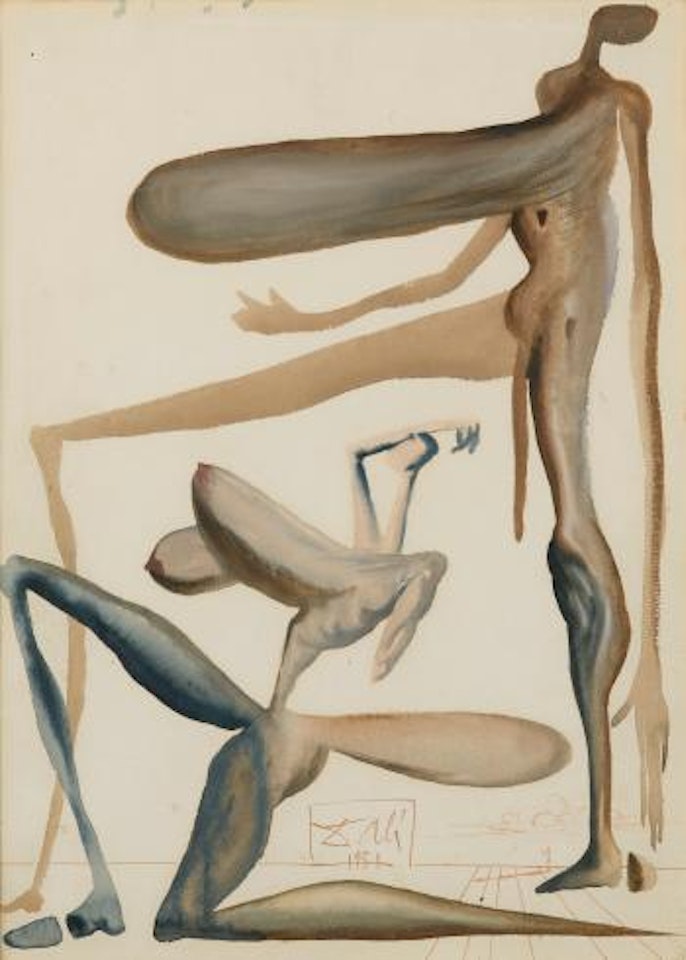 La prodigalité, illustration pour le Purgatoire, chant 22 pour l'ouvrage de Dante illustré par Salvador Dalí, la Divine Comédie by Salvador Dali