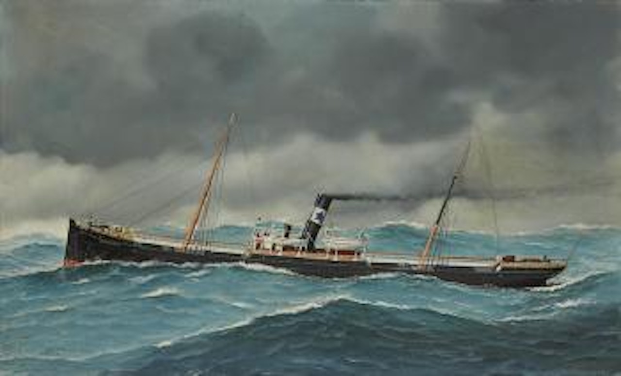 The S.S. Exeter city at sea by Antonio Jacobsen