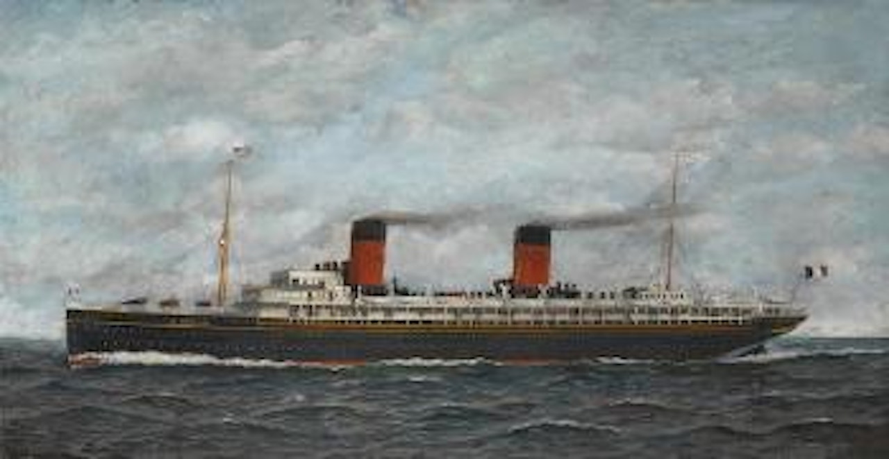 The S.S. La Provence of the French Line at Sea by Antonio Jacobsen