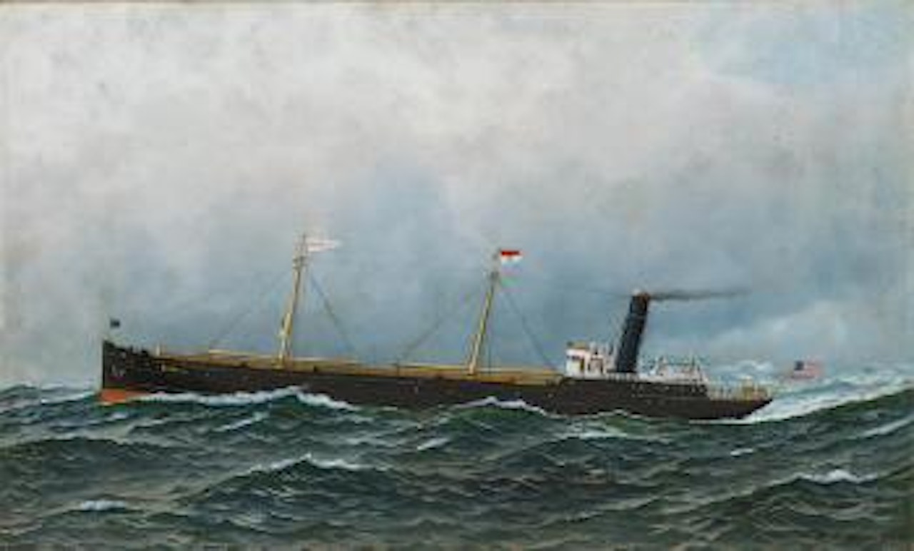 The ship S.S. Satilla at sea by Antonio Jacobsen