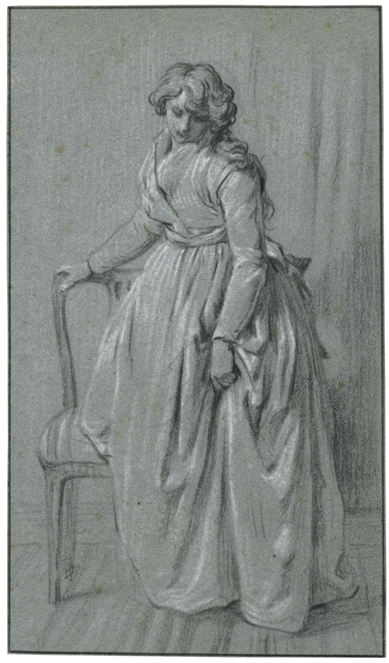 STANDING YOUNG WOMAN WITH A CHAIR by Louis-Leopold Boilly