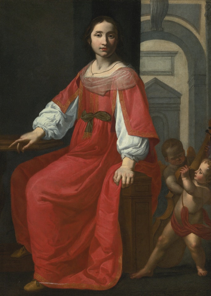 SAINT CECILIA WITH TWO ANGELS by Giovanni Martinelli