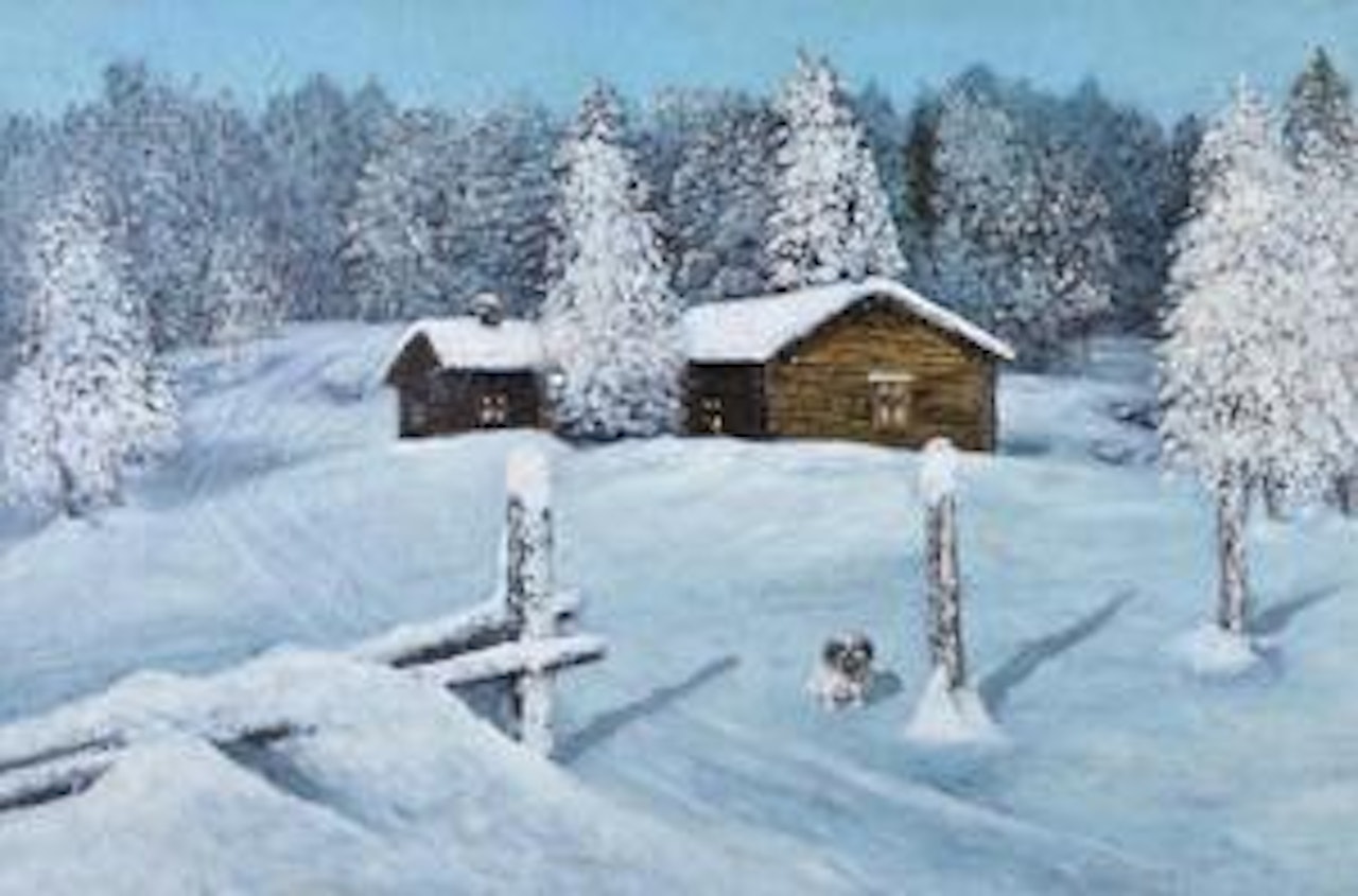 Dog in Snow by Luo Zhongli