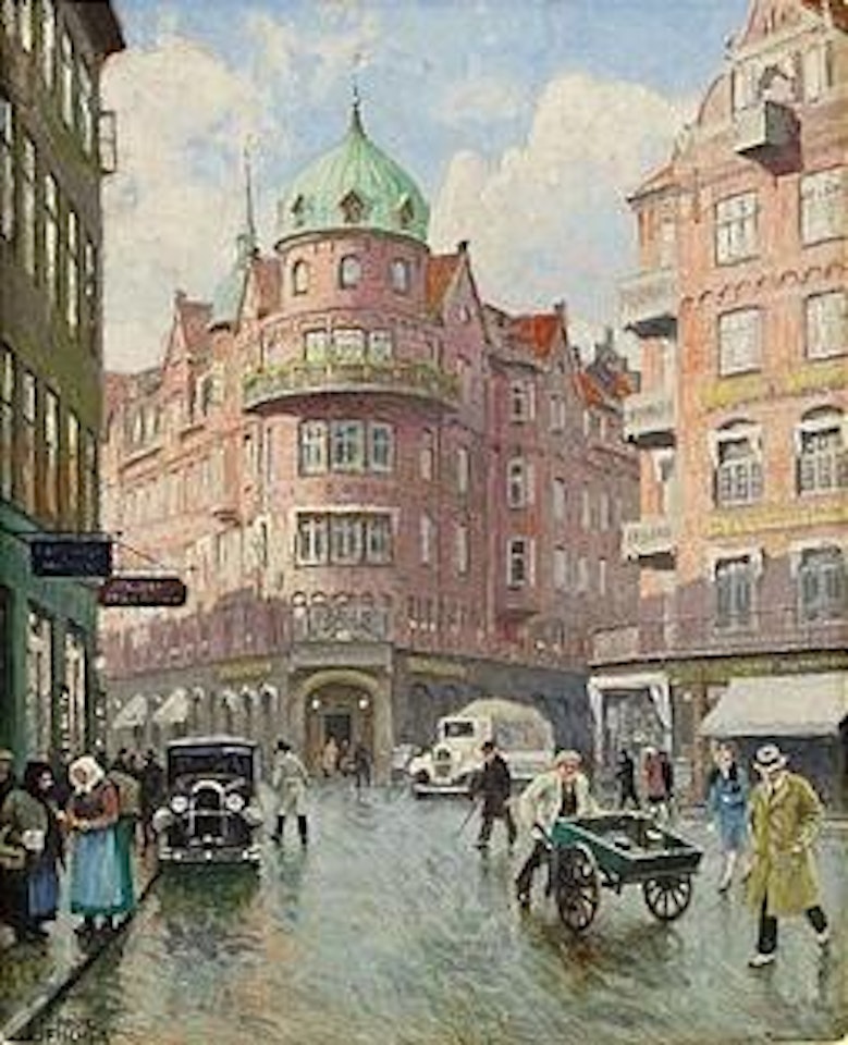 Korsningen (krydset) Gammel Mønt/ Christian IX's Gade, København by Paul Fischer