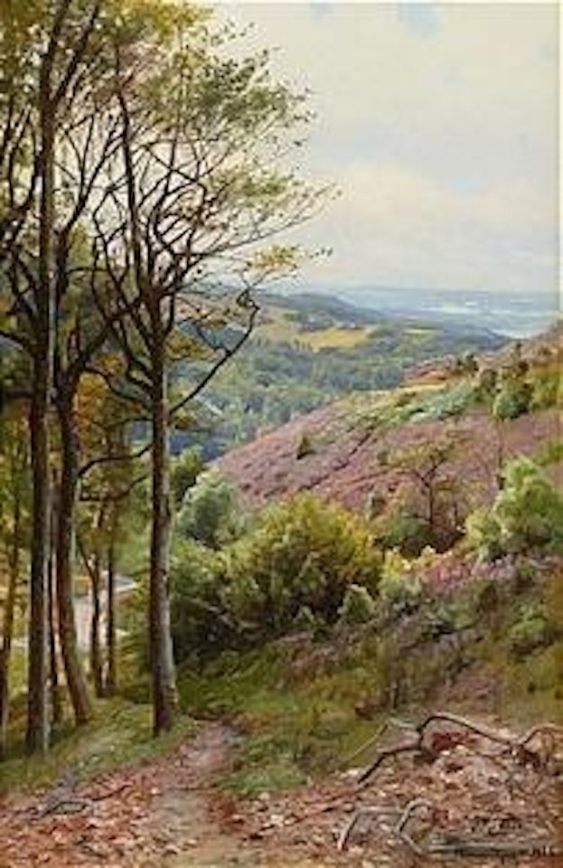 Landskapsvy från Himmelbjerget, Danmark by Peder Mork Monsted