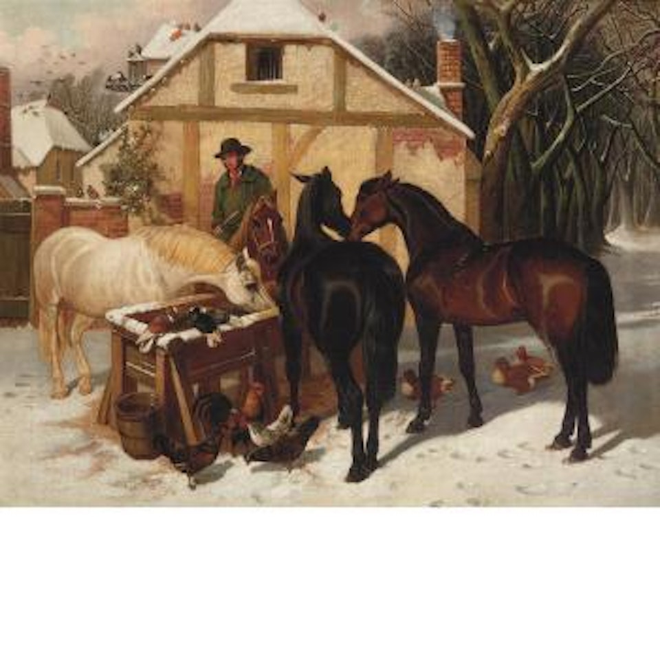 Watering the horses in winter by John Frederick Herring