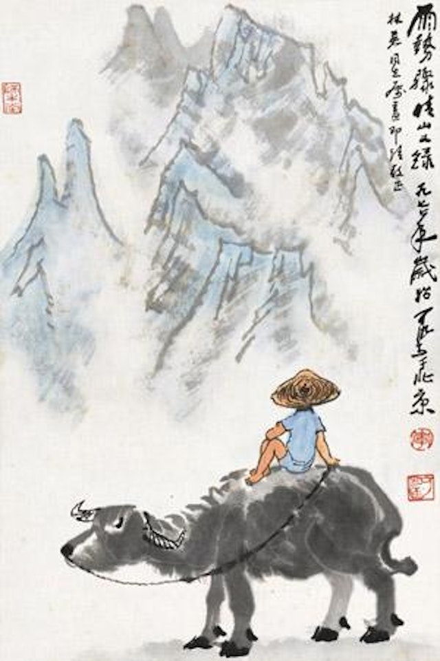 Herding by Li Keran