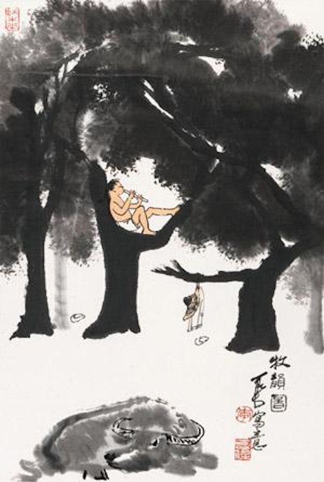 Herding by Li Keran