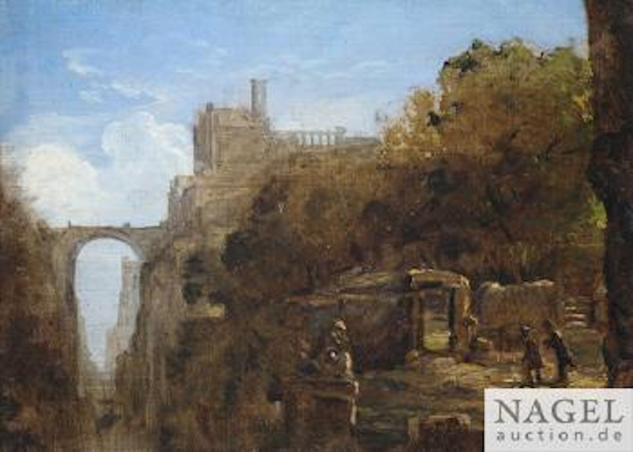 Ruinenlandschaft, wohl bei Tivoli in Italien by Carl Spitzweg