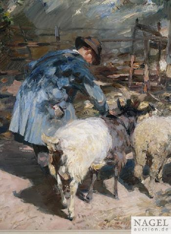 Vor dem Schafstall by Heinrich von Zugel