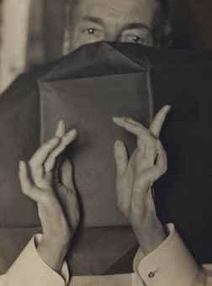 Portrait of a Half-Hidden Man with Expressive Hands (Russell H. Greeley), c. 1930 by Man Ray