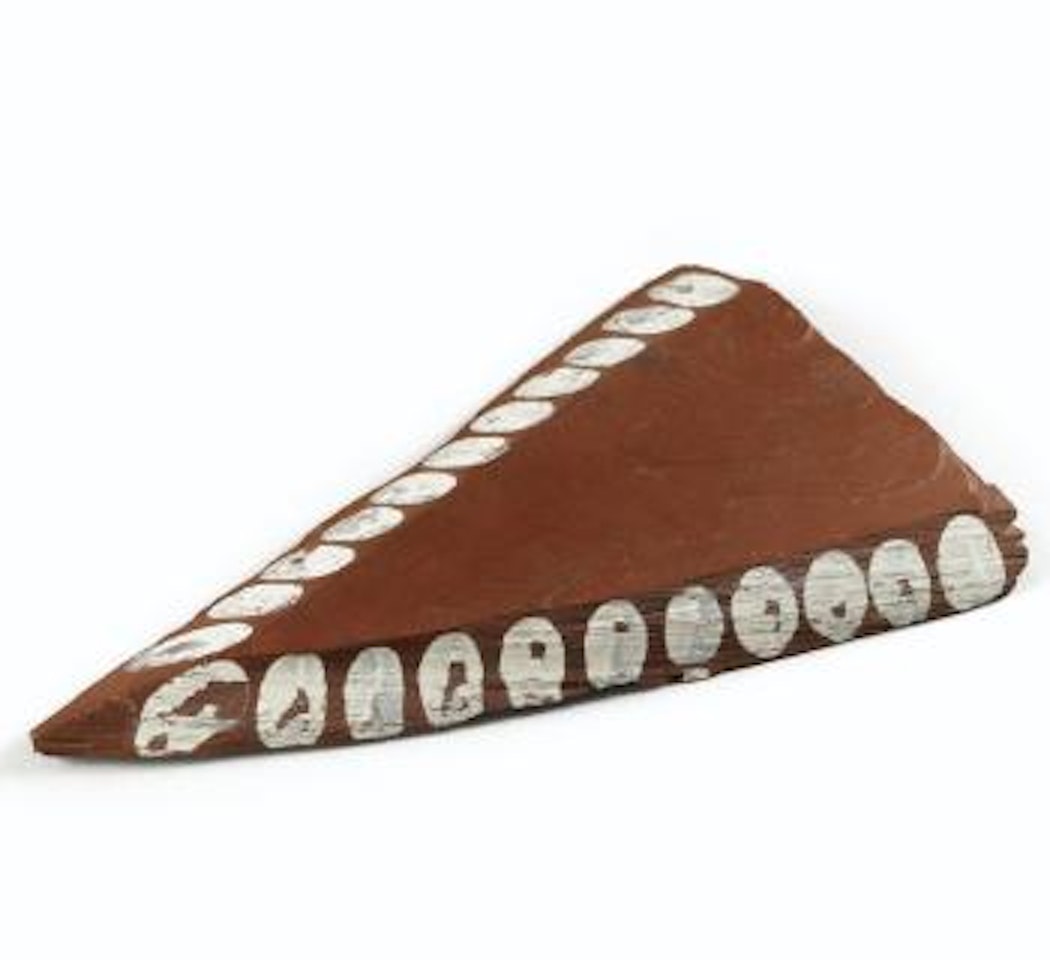 Red Slate White Mud Finger Drawing by Richard Long