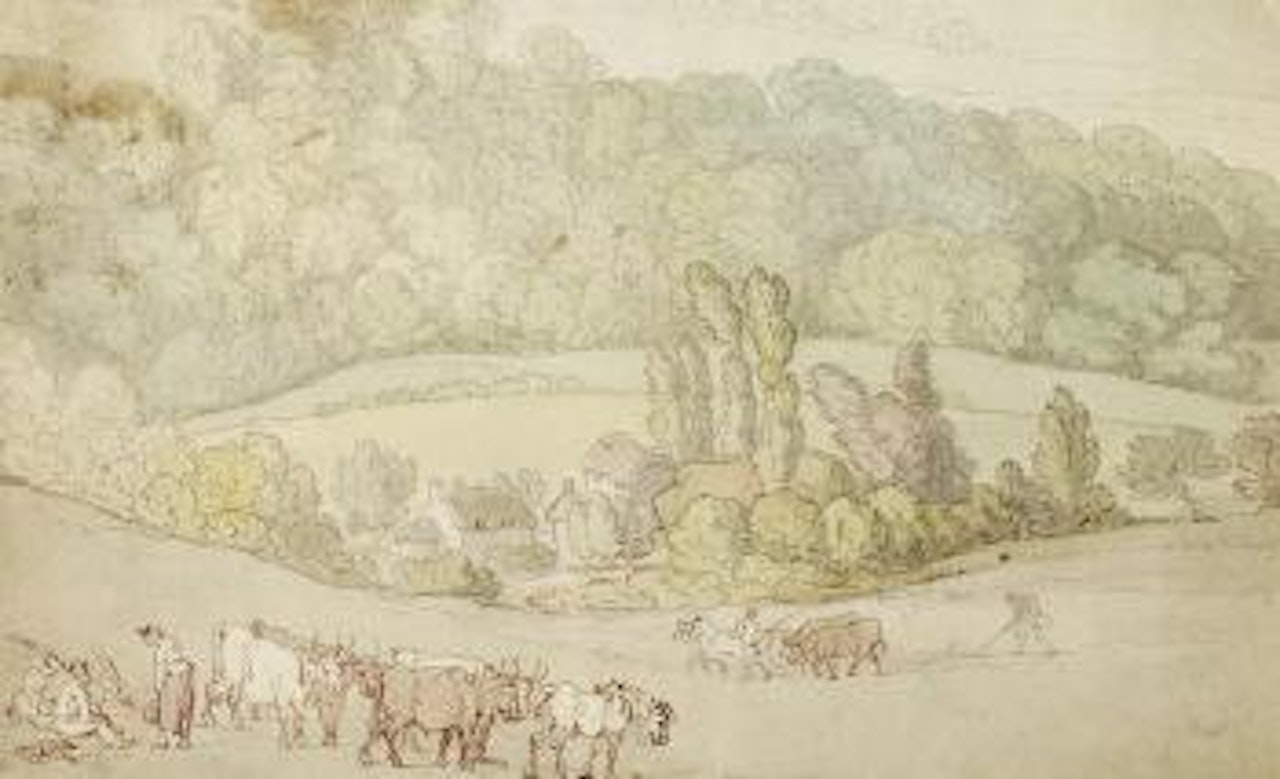 A farm scene by Thomas Rowlandson