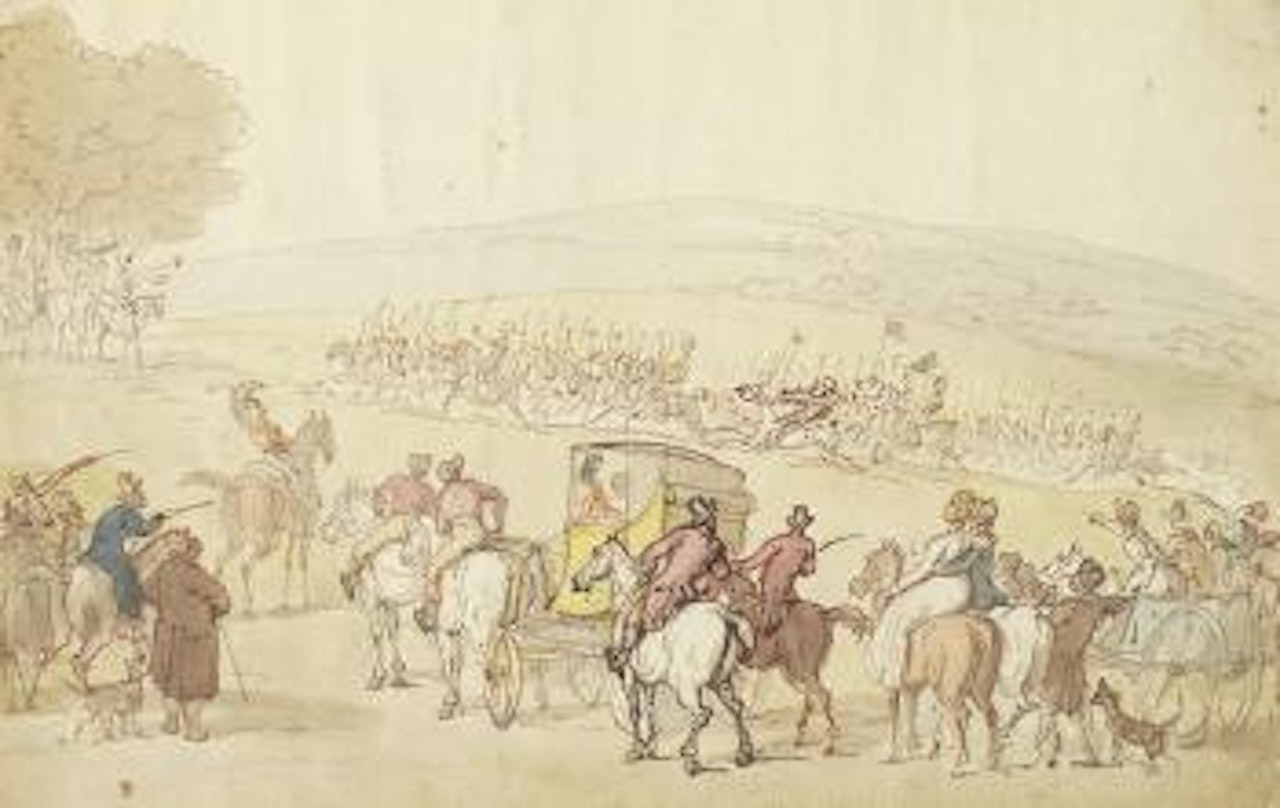 A battle reenactment by Thomas Rowlandson