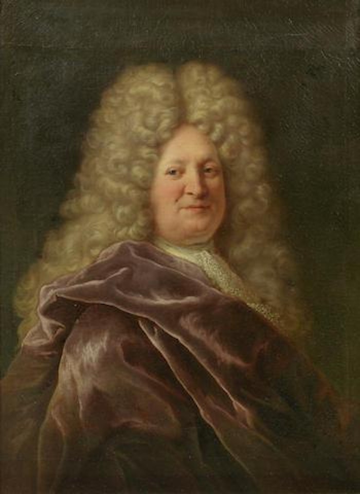 Portrait of a gentleman, bust-length, in burgundy by Jean François de Troy