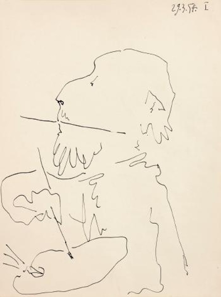 Homme Le Pinceau Entre Les Dents by Pablo Picasso