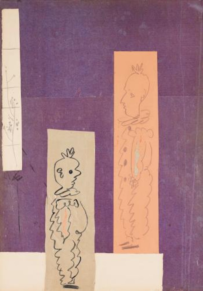 Trois Dessins Collés Au Dos D'une Affiche by Pablo Picasso