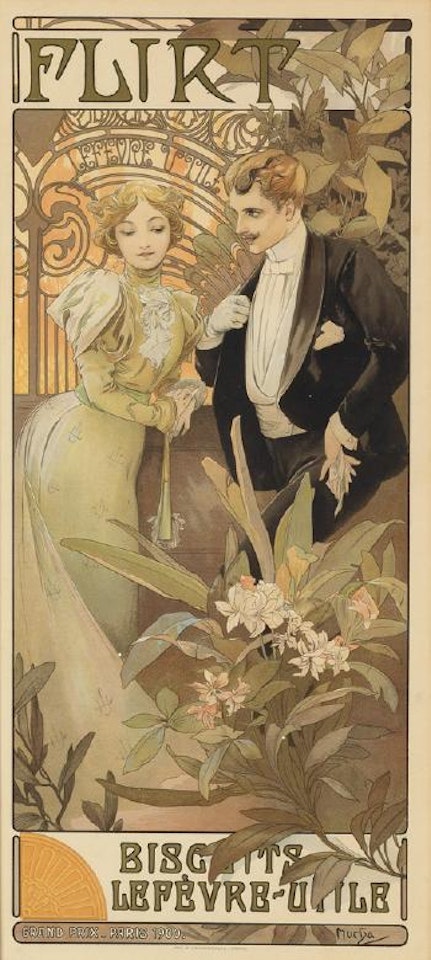 Flirt by Alphonse Mucha