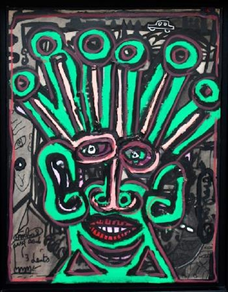 Tête de cheveux con avec terminaison en ronds by Robert Combas